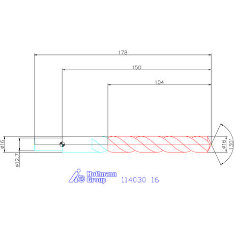 MŨI KHOAN HSS HOLEX 114030 PHI  16MM | 16 MŨI KHOAN HSS HOLEX 114030 PHI  16MM | 16